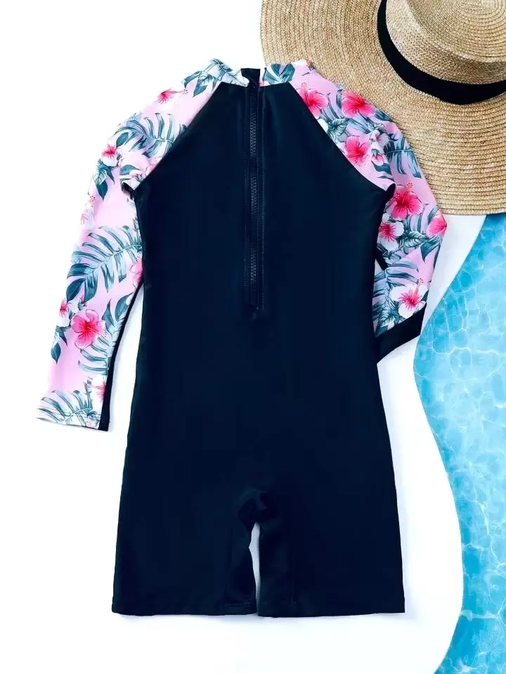 Dour Girls Zipper Back Swimsuit Navy 01.webp