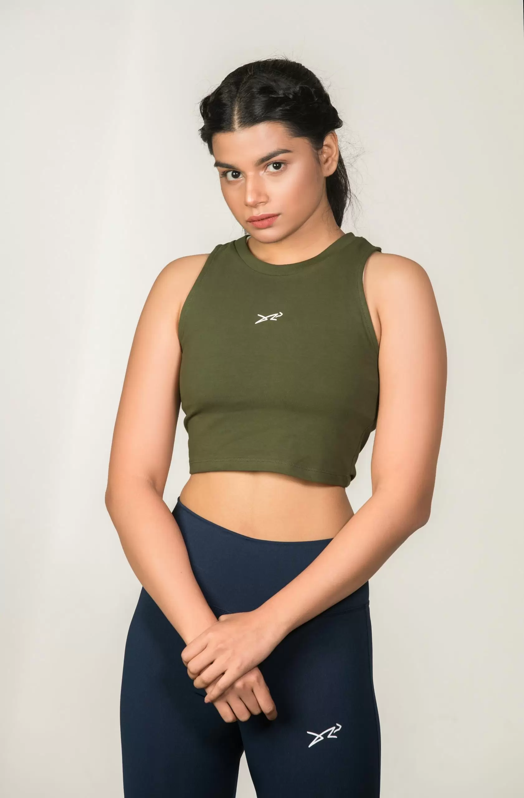 Dour Initial Cropped T-shirt Green 01 Initial Cropped T-shirt - Image 1