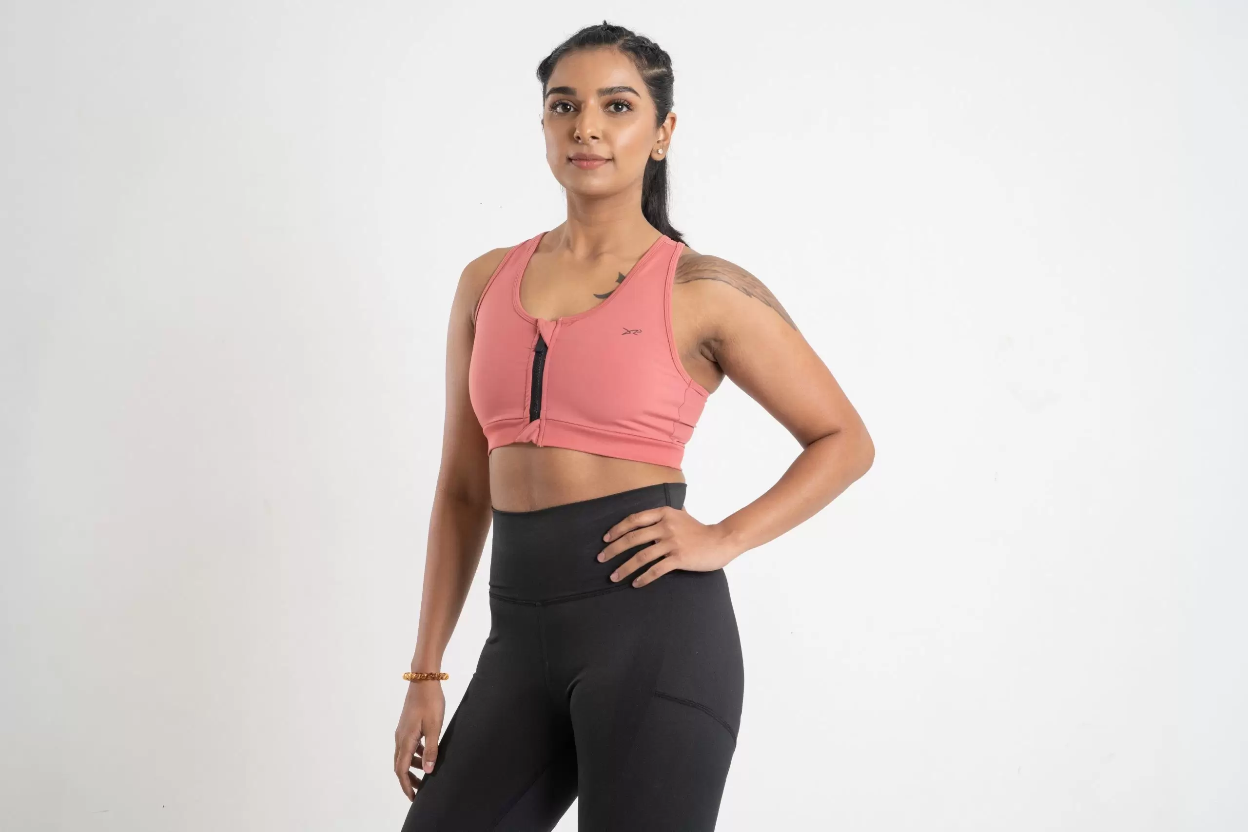 Dour Zip Sports Bra Rose 03 Zip Sports Bra - Image 1