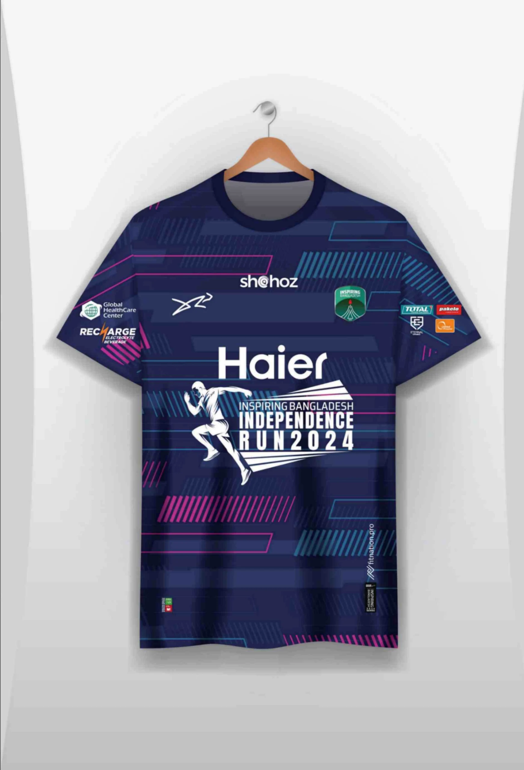 Running Tshirt Inspiring Bangladesh Edition-2 Font Running T-Shirt Inspiring Bangladesh Edition -2 - Image 1