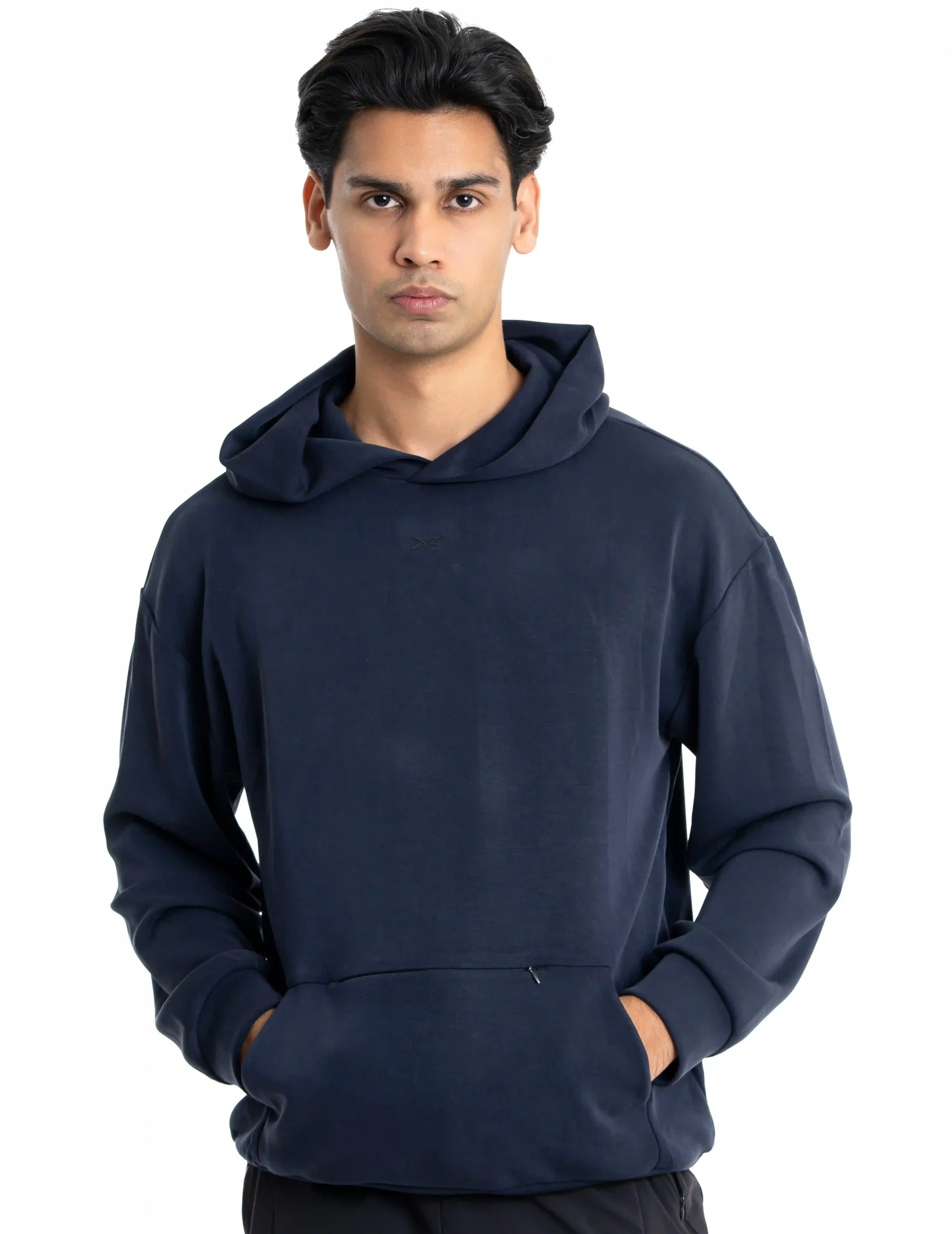 Drop Shoulder Hoodie_Navy_01 Drop Shoulder Hoodie - Image 1