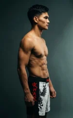 KHAR x Dour White MMA Shorts - Image 4